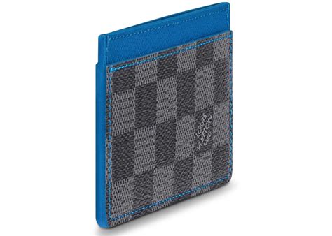 louis vuitton card holder damier graphite grey/blue